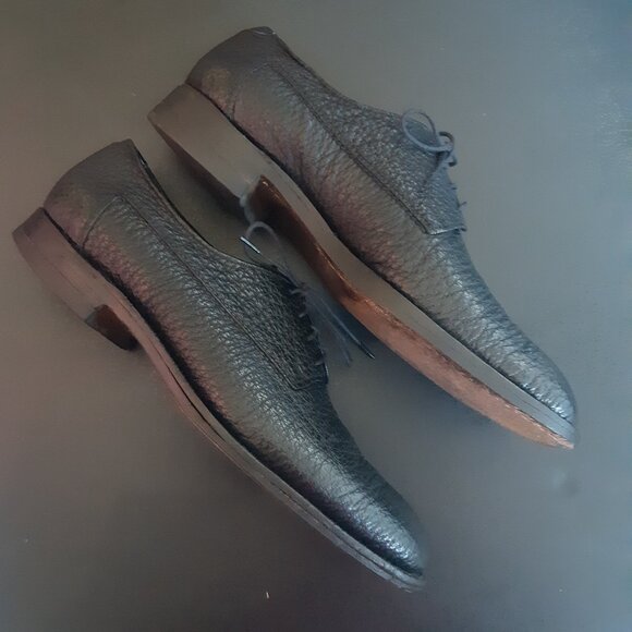 Rare Crockett & Jones Athlone SZ 9.5 Water Bison Vintage Black Men's Derby Shoes - Picture 15 of 16